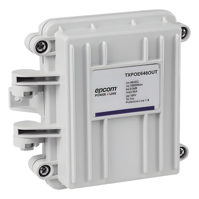 TX-POE-648-OUT - Protector PoE para exterior / IP65 / Gigabit 10/100/1000 Mbps / 48V / 5kA / -40 a 80°C
