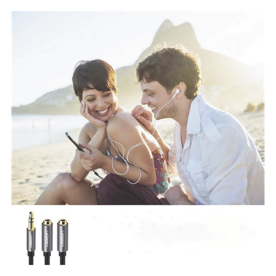 20816 - Ugreen 20816 cable de audio 0,0025 m 2,5mm 2 x 3.5mm Negro