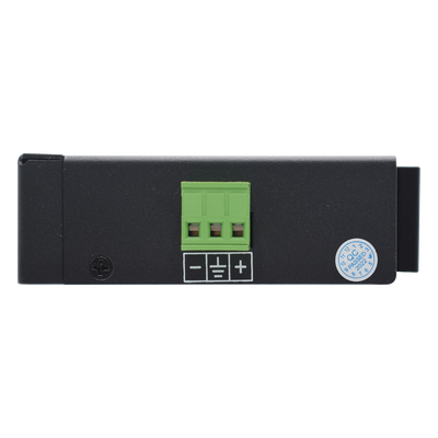 WIPOE55SBTIDC - Splitter PoE Industrial / Entrada 90 W 802.3bt / Salida DC Seleccionable 12V/16V/24V/48V / 2 Puertos Gigabit / Protección 6 kV / Riel DIN