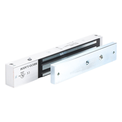 E941SA600PQ - Chapa Magnética 600 lbs con LED / Sensor de Estado de Unión / Sin Magnetismo Residual / Uso Interior.