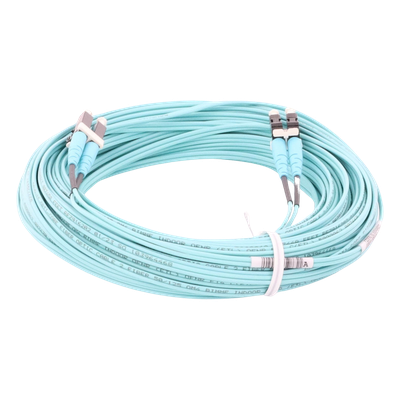 FZ2ERLNLNSNM020 - Jumper de Fibra Óptica / Multimodo OM4 50/125 / LC-LC Dúplex / OFNR Riser / 20 m (65.62 pies) / Color Aqua