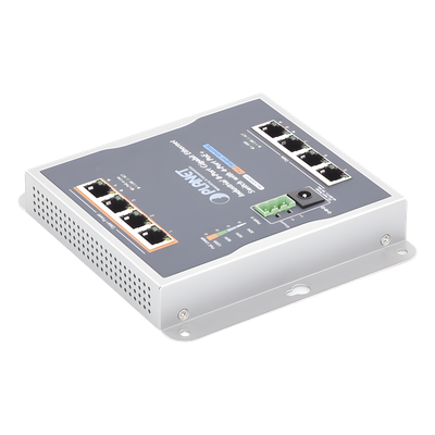 WGS-804HP - Switch Industrial No Administrable / 8 Puertos Gigabit / 4 Puertos PoE+ 802.3at / 120 W / Montaje Múltiple / Alimentación Dual con Failover
