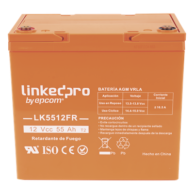 LK5512FR - Linkedpro By Epcom Batería de Respaldo AGM-VRLA / 12 V / 55 Ah LK5512FR