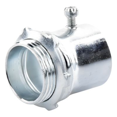 JU-PD-112-CON - Conector 1 1/2" (38mm) pared delgada con tornillo galvanizado etiqueta verde