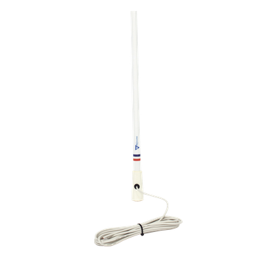 TX-5206-SYS - Antena Marina VHF / Fibra de Vidrio / 156-163 MHz / 6.5 dBi / Cable 10 m (32.8 ft) / IP67 / 2.4 m (7.9 ft)