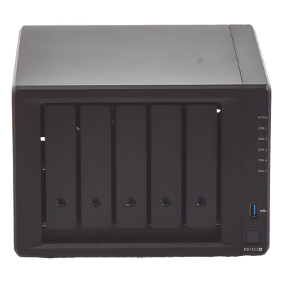 DS1522PLUS - Synology Servidor NAS de 5 Bahías (Expandible a 15 Bahías) / Hasta 270 TB / 8 GB RAM DS1522PLUS