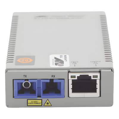 AT-MMC2000LX/SC-TAA-60 - Allied Telesis Convertidor de medios Gigabit Ethernet a fibra óptica, conector SC, monomodo