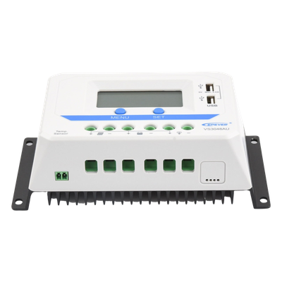 VS-3048-AU - Controlador Solar PWM / 30A / 12/24/36/48V Auto / Tierra Positivo Común / Doble USB 2.4A / Pantalla LCD