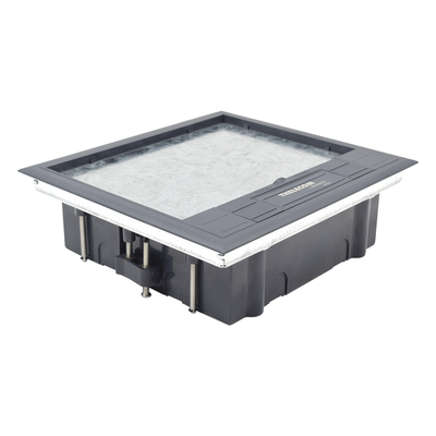 TH-CP-4M - Caja de Piso / 4 Módulos Universales / ABS y Acero Galvanizado / 1.957 kg / 6.42 lb / Negro