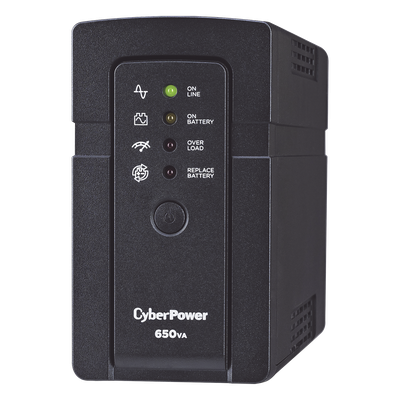 RT650 - Cyberpower UPS de 650 VA/400 W, Topología Standby, Compacto, Entrada 120 Vca NEMA 5-15P, Con 3