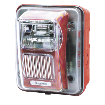 WHEC24-75WR - Sirena Estrobo / Intemperie / Montaje Muro / 75 cd / 70-100 dBA / 16-33 VCC / 4.72 x 5.75 x 4.17 in