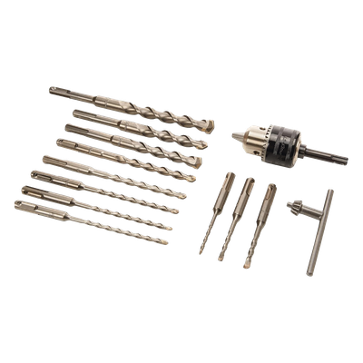 D-71205 - Makita Juego de Brocas, Cinceles y Broquero SDS Plus / 14 Piezas / Medidas 5/32'' a 5/8''