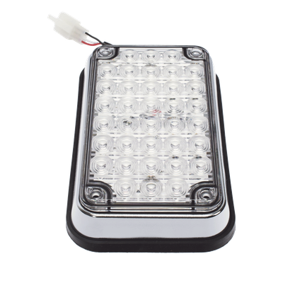 XLTE595RW - Luz de Advertencia LED / 6x4 pulgadas / Bicolor Rojo/Claro / 66 LED / 12 VCC / 10 Modos de Destello / Montaje Permanente