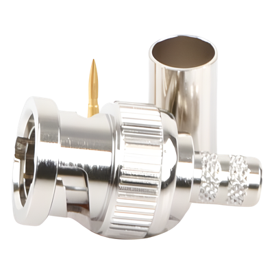 RFB-1707-D - Rf Industries,Ltd Conector BNC Macho en 75 Ohm, de Anillo Plegable para RG-59/U, Níquel/ Oro