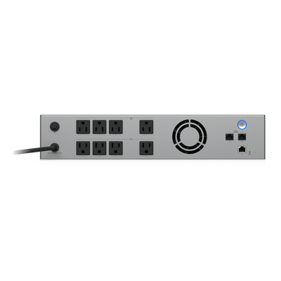 UPS-2U - UPS Rackmount 2U / 1.5 kVA 1000 W / 8 Contactos NEMA 5-15R / Batería Reemplazable 216 Wh / Autonomía 8 Minutos / Gestión Ethernet