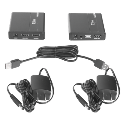 TT223KVM - Kit extensor KVM (HDMI y USB) | 40m a 4k@30Hz | 70m a 1080P@60Hz | Cat 6, 6a y 7 | CERO LATENCIA | HDR | Salida Loop | Salida de audio de 3.5mm |