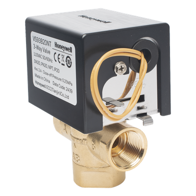 VS93B20NT - Válvula de Control Eléctrica 3 Vías / Fancoil / Retorno por Resorte NC / 110 V CA / DN20 (3/4") NPT / PN20 / On/Off