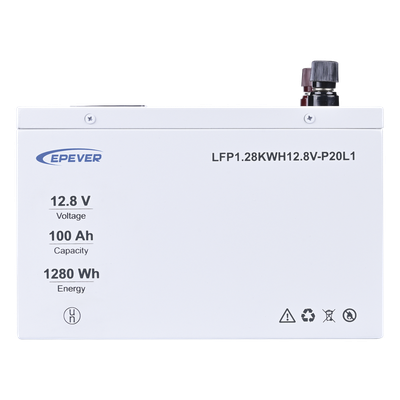 LFP100EP128 - Epever Batería de Litio LiFePO4 12.8Vcc, 100Ah, 1.28KwH, Pantalla LCD para Monitoreo Local