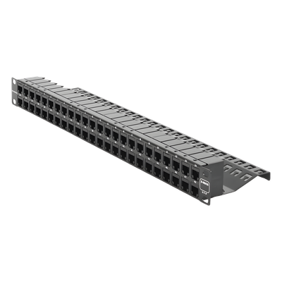 Z6-PNL-U48K - Patch Panel UTP / 48 Puertos Cat 6 / Plano 1UR / 19" Rack / Acero Negro / 4.3 x 19 x 1.7 in