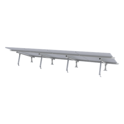 VEKTOR8RPRO - Kit de Montaje para Panel Solar / Riel 5 de 5.4 m (17.7 ft) / 4 Módulos de 35 mm / Velocidad de Viento 190 km/h / Inclinación 20-45° / Ground Clip Integrado