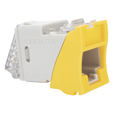 U6-H05NS - Jack de Cobre / Cat6 UTP / Montaje Híbrido Plano-Angulado / 1 Puerto RJ45 / Amarillo / -10 a 60°C