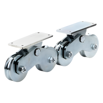 1151-5641-001 - Rueda Doble de 12 cm / Capacidad Para Puertas de hasta 1200 kg / Canal Tipo "U"