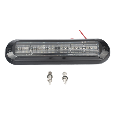 XLT1835RWB - Luz Auxiliar / 18 LEDs 3W / IP67 / Tricolor Rojo/Claro/Azul / 142.6×36×14 mm / 12 Patrones / ECE R65 / SAE J595 Clase I