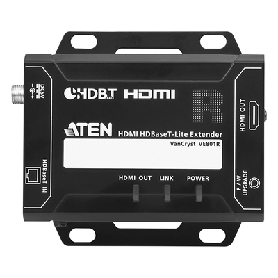 VE801R - Receptor HDMI HDBaseT-Lite / 4K@40m Cat 5e/6 (131 pies) / 4K@70m Cat 6a (230 pies) / 1080p@70m Cat 6a (230 pies) / HDBaseT Clase B