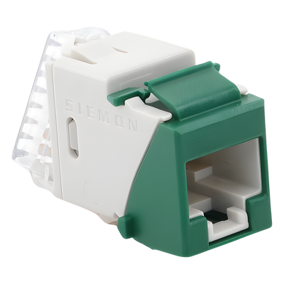 U6-K07NS - Jack Keystone / Cat6 UTP / Terminación 110 / Color Verde / UL 94 V-0 / -10°C a 60°C