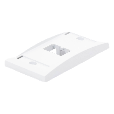 CFPE2WHY - Placa de Pared Vertical / 2 Puertos Mini-Com / Etiqueta y Cubierta Integradas / 2.75 x 4.5 in / ABS / Blanco