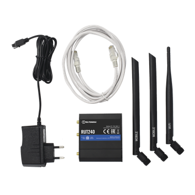 RUT240 - Teltonika Router LTE, Slot para SIM, 2 puertos Ethernet 10/100 Mbps, Wi-Fi 2.4 GHz, Interfaz