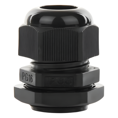 TXG-PG16-BK - Conector Tipo Glándula / IP67 / Cable 10-14 mm / Rosca 22 mm (7/8') / Plástico Negro