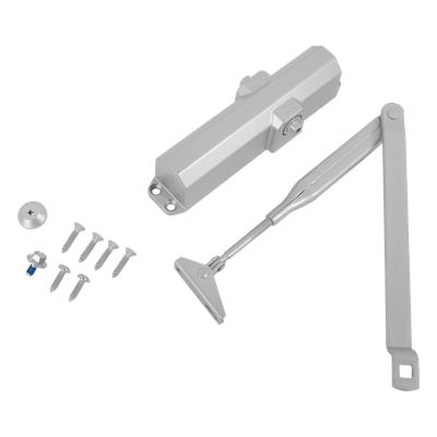 TSCOMP - Cierrapuertas Mecánico / Fuerza Ajustable Tamaño 2/3/4 / Puertas 850 a 1100 mm / Hasta 80 kg / Certificación UL / Sin Placa de Montaje