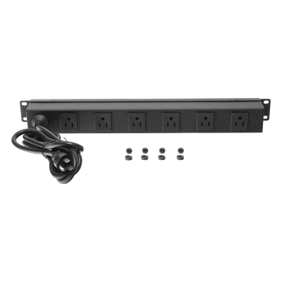 TH-TCM-6C - Tomacorriente multiple horizontal para rack de 19in, 6 contactos (THE0040092001001)