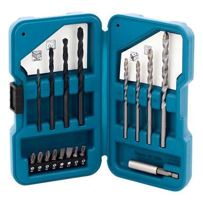D-45836 - Makita Juego de accesorios multipropósito 17 piezas para metal, concreto, madera y puntas