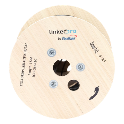 IC-FIG8A2-2C - Linkedpro By Fiberhome Carrete de Fibra Óptica Aérea Drop / 1 km / G.657A2 Bifibra IC-FIG8A2-2C
