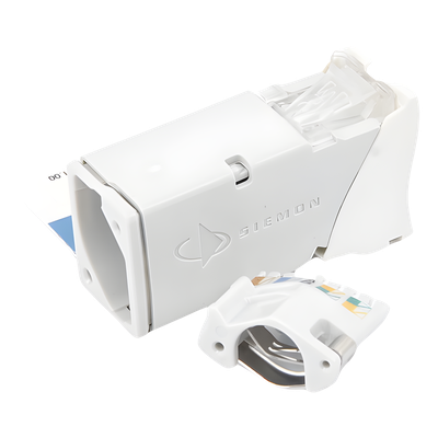 Z6A-02B - Jack Cat6A / UTP / Montaje Híbrido Plano-Angulado / Alta Densidad / Blanco / Versión Bulk