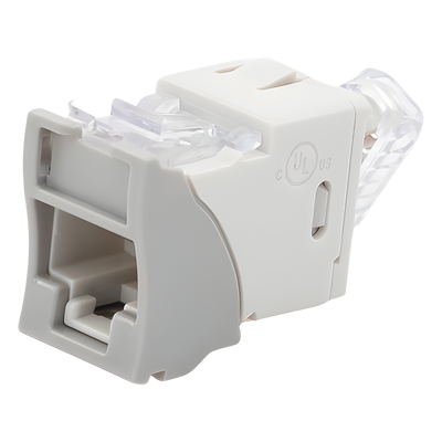 U5-H04NS - Jack de Cobre Cat5e / UTP / Montaje Híbrido Plano y Angulado / Terminación T568A/B / UL94 V-0 / -10 a 60°C