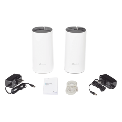 DECOE4-2PACK - TP-Link Deco E4 (2-pack) sistemas wi-fi mesh (wi-fi en malla) Sistema de malla Blanco, Gris LAN, WLAN Interno
