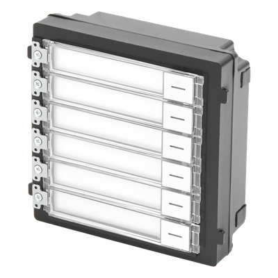 DS-KD-KK - Hikvision Módulo de Botones para Videoportero Modular / 6 Botones / Montaje Empotrado