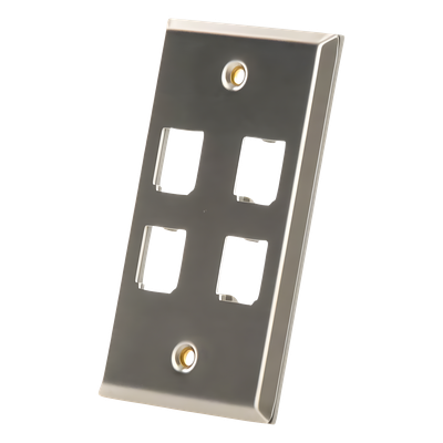 CFP4SY - Panduit Placa de Pared Vertical / Acero Inoxidable Grado 304 / 4 Puertos Mini-Com CFP4SY