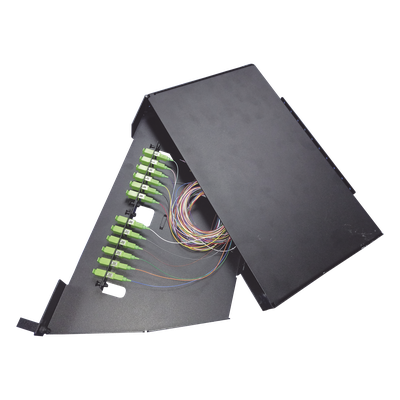 KITPATCH-FD500 - Patch panel de 12 puertos de 1u, incluye pigtails, adapters plates y splice tray