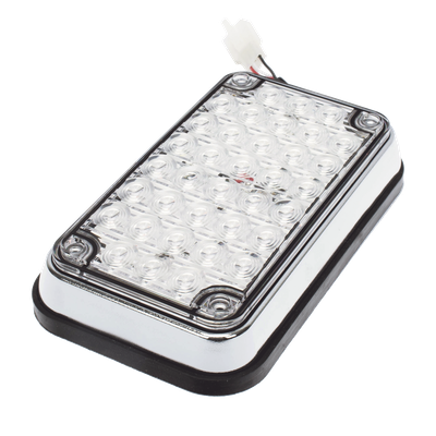 XLTE595RW - Luz de Advertencia LED / 6x4 pulgadas / Bicolor Rojo/Claro / 66 LED / 12 VCC / 10 Modos de Destello / Montaje Permanente