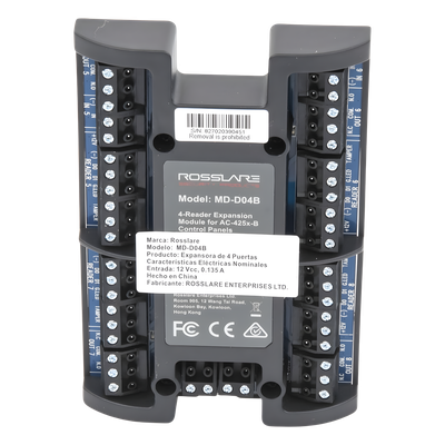 MD-D04B - Rosslare Security Products Módulo Expansor de Control de Acceso / 4 Puertos Wiegand / 4 Salidas