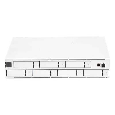 UNVR-PRO - NVR Ubiquiti UNVR Pro 7 Bahías, 8TB, 20 Cámaras 4K, Pantalla Táctil, 1 Puerto 10G SFP, RAID 1/5/10