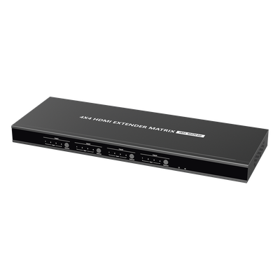 TT844 - MATRICIAL Y EXTENSOR DE VIDEO HDMI 4 x 4 / 4 Entradas HDMI / 4 Salidas HDMI Loop / 4 Salidas RJ45 para Extender la señal 70 metros por salida /4K / Conmutación por RS232, Control Remoto o Ethernet.
