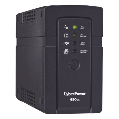 RT650 - Cyberpower UPS de 650 VA/400 W, Topología Standby, Compacto, Entrada 120 Vca NEMA 5-15P, Con 3
