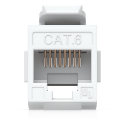 UACC-KEYSTONE-COUPLER-C6 - Acoplador Keystone / Cat6 Pass-Through / 10 Gbps / PoE / Snap-In / Paquete 12 Unidades
