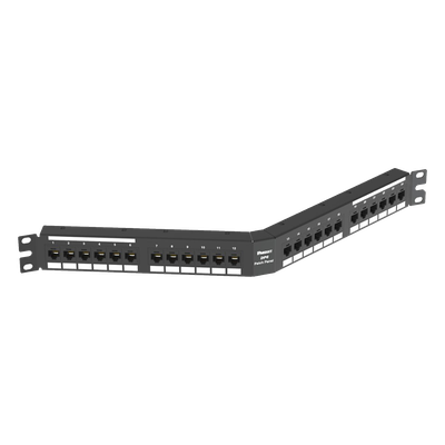 DPA24688TGY - Panel de Parcheo de Impacto / Angulado / Categoría 6 / 24 Puertos / 1UR / 19"