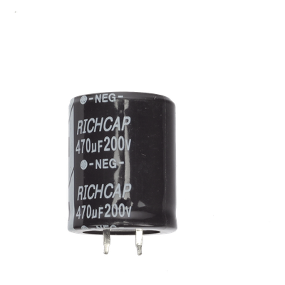CAD-4706JMS-001 - Capacitor de Aluminio / 470μF / 200V / ±20% / 1.45A RMS / 25mm Ø / 1000h @ 105°C